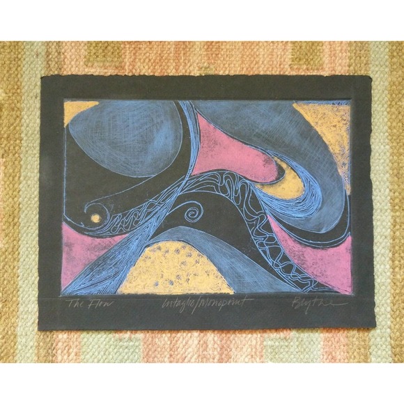 Signed and Numbered by the Artist Original Intaglio Prints & Monoprints The Flow - Picture 2 of 8
